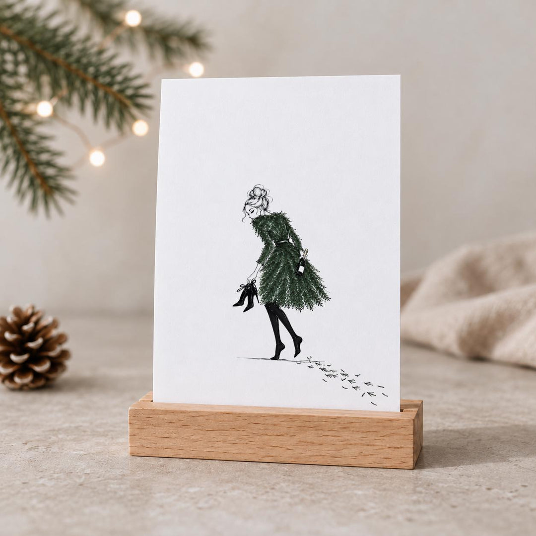 Weihnachtskarten Set 6 Stück, handgezeichnete Illustrationen – Postkarten A6 bunt &amp; schwarz-weiß, Grußkarten für Weihnachtspost - Jellies Design