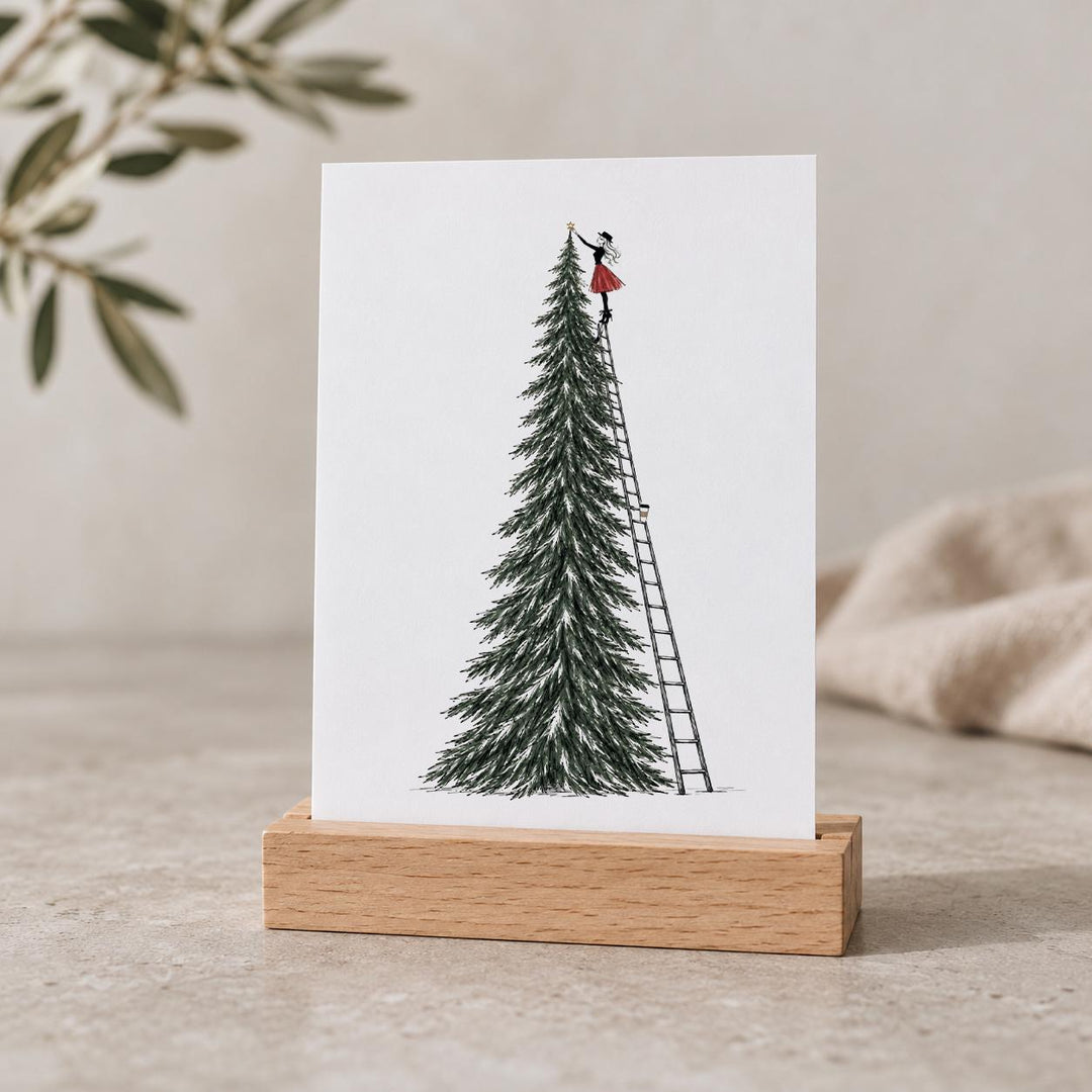 Weihnachtskarten Set 6 Stück lustig, handgezeichnete Illustrationen Weihnachtsstress – Postkarten A6 bunt &amp; schwarz-weiß, Serie 2 - JelliesDesign - Christmas - Christmas Cards