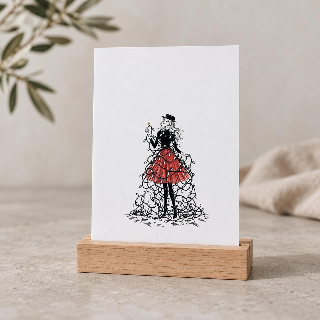 Weihnachtskarten Set 6 Stück lustig, handgezeichnete Illustrationen Weihnachtsstress – Postkarten A6 bunt &amp; schwarz-weiß, Serie 2 - JelliesDesign - Christmas - Christmas Cards
