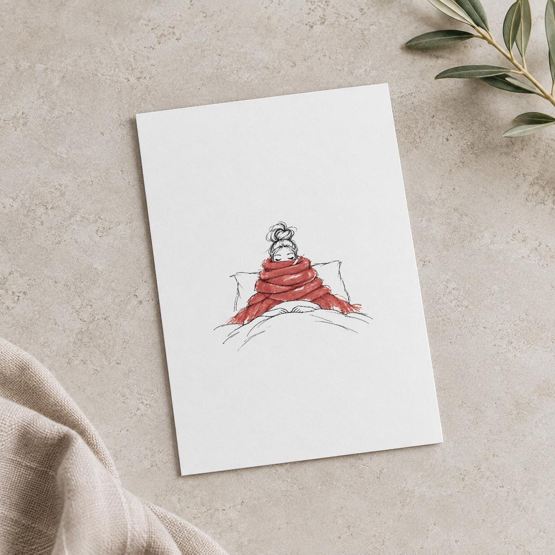 Weihnachtskarten Set 6 Stück lustig, handgezeichnete Illustrationen Weihnachtsstress – Postkarten A6 bunt &amp; schwarz-weiß, Serie 2 - JelliesDesign - Christmas - Christmas Cards