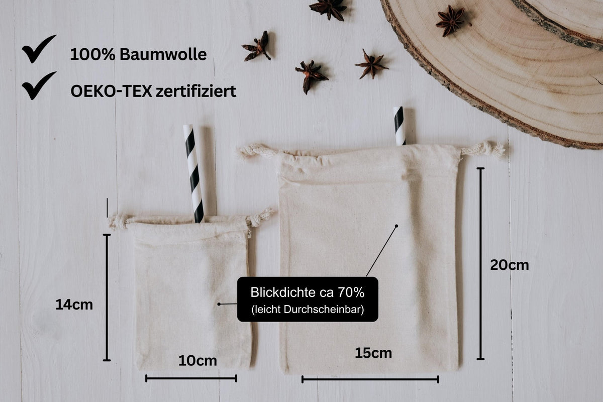 Adventskalender Säckchen zum Befüllen, 24 Baumwollbeutel mit Waldtier Motiven, fertig bedruckt oder DIY zum Aufbügeln - Jellies Design