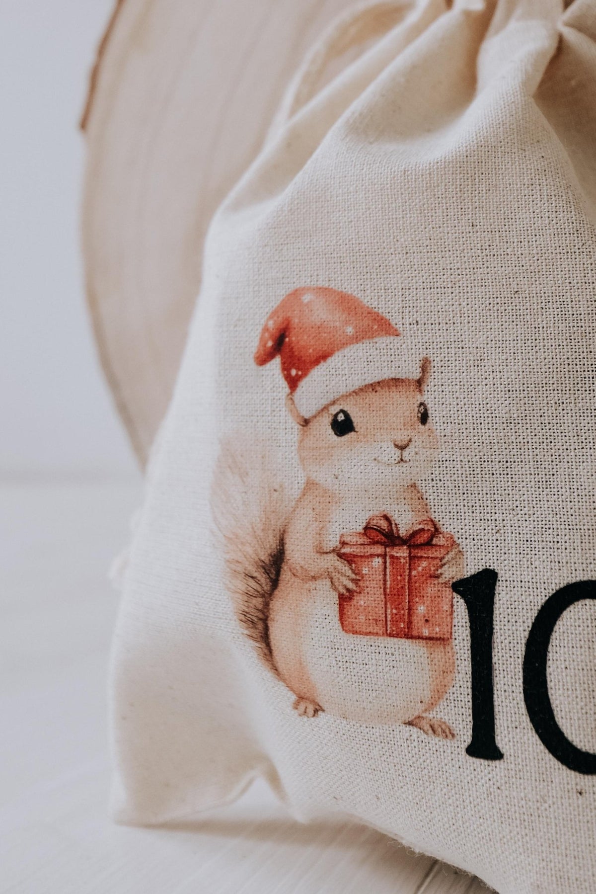 Adventskalender Säckchen zum Befüllen, 24 Baumwollbeutel mit Waldtier Motiven, fertig bedruckt oder DIY zum Aufbügeln - Jellies Design