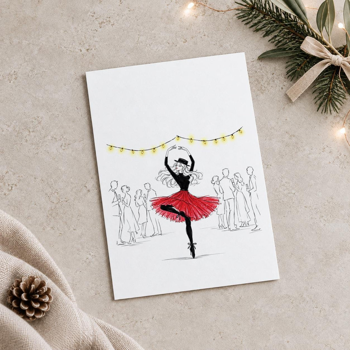 Weihnachtskarten Set 6 Stück, handgezeichnete Illustrationen – Postkarten A6 bunt & schwarz-weiß, Grußkarten für Weihnachtspost - Jellies Design