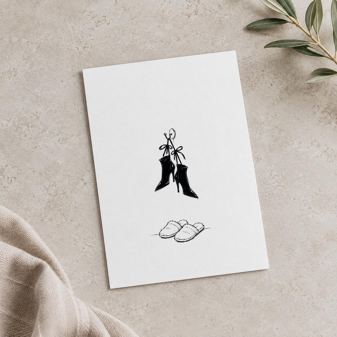 Weihnachtskarten Set 6 Stück lustig, handgezeichnete Illustrationen Weihnachtsstress – Postkarten A6 bunt &amp; schwarz-weiß, Serie 3 - JelliesDesign - Christmas - Christmas Cards