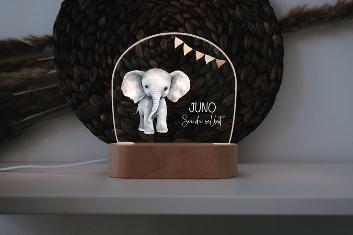 Nachtlicht für Kinder "Safari - Elefant" farbig, personalisierbar - Jellies Design