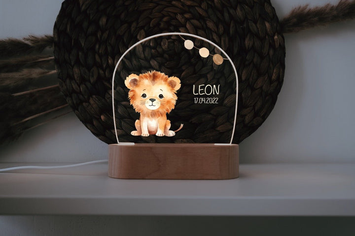 Nachtlicht für Kinder "Safari - Löwe" farbig, personalisierbar - Jellies Design
