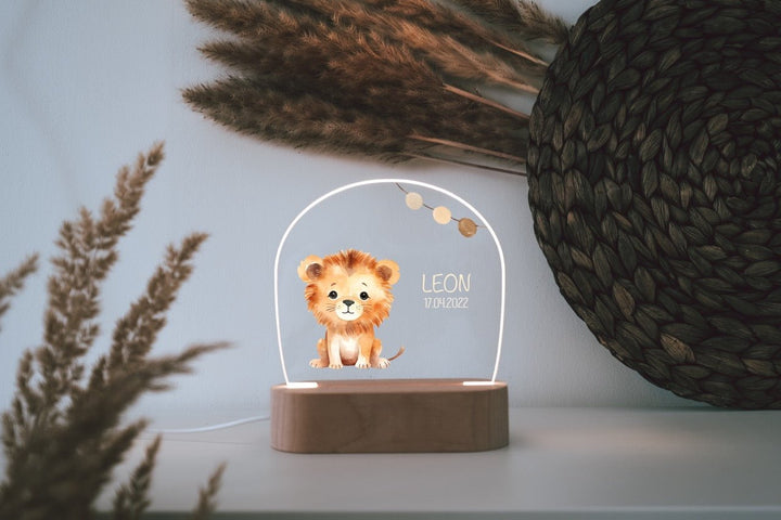 Nachtlicht für Kinder "Safari - Löwe" farbig, personalisierbar - Jellies Design