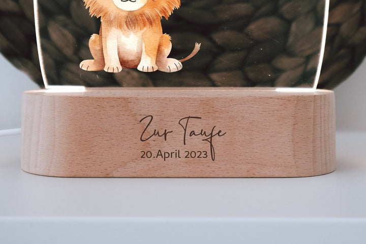 Nachtlicht für Kinder "Safari - Löwe" farbig, personalisierbar - Jellies Design