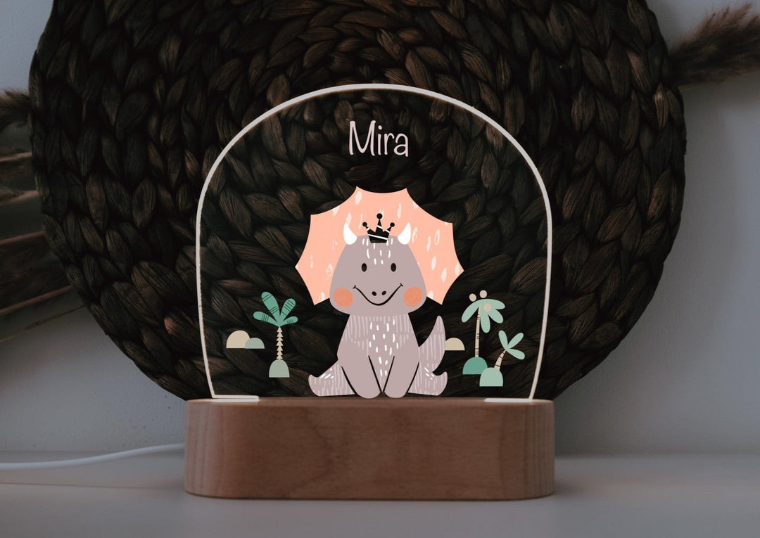Nachtlicht für Kinder "Dinofreunde" farbig, personalisierbar - Jellies Design
