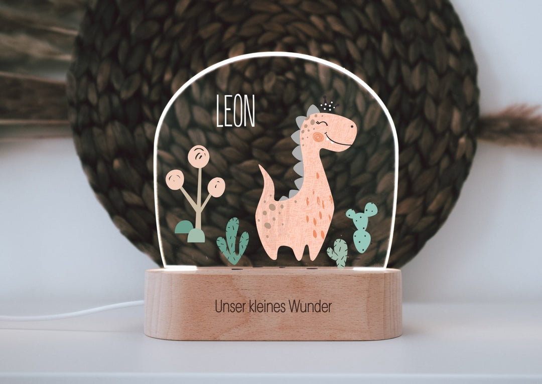 Nachtlicht für Kinder "Dinofreunde" farbig, personalisierbar - Jellies Design