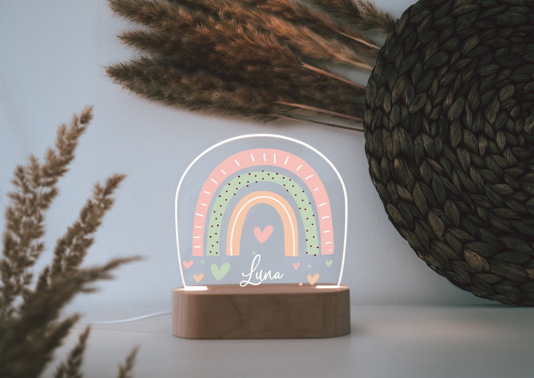 Nachtlicht für Mädchen "Regenbogen" farbig, personalisierbar - Jellies Design