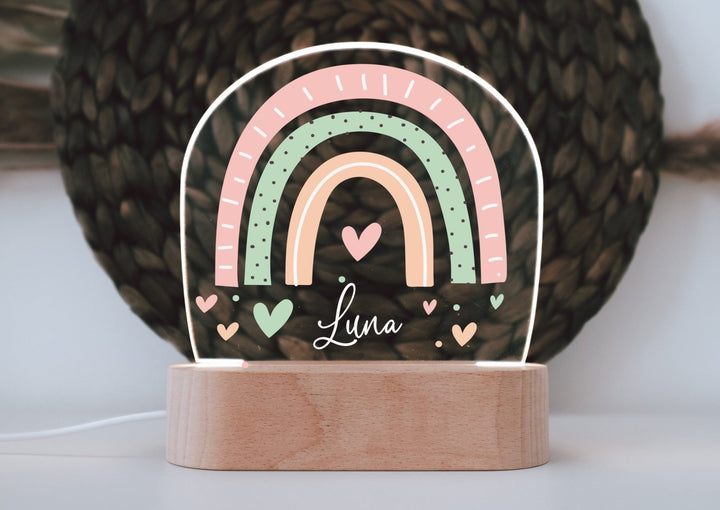Nachtlicht für Mädchen "Regenbogen" farbig, personalisierbar - Jellies Design
