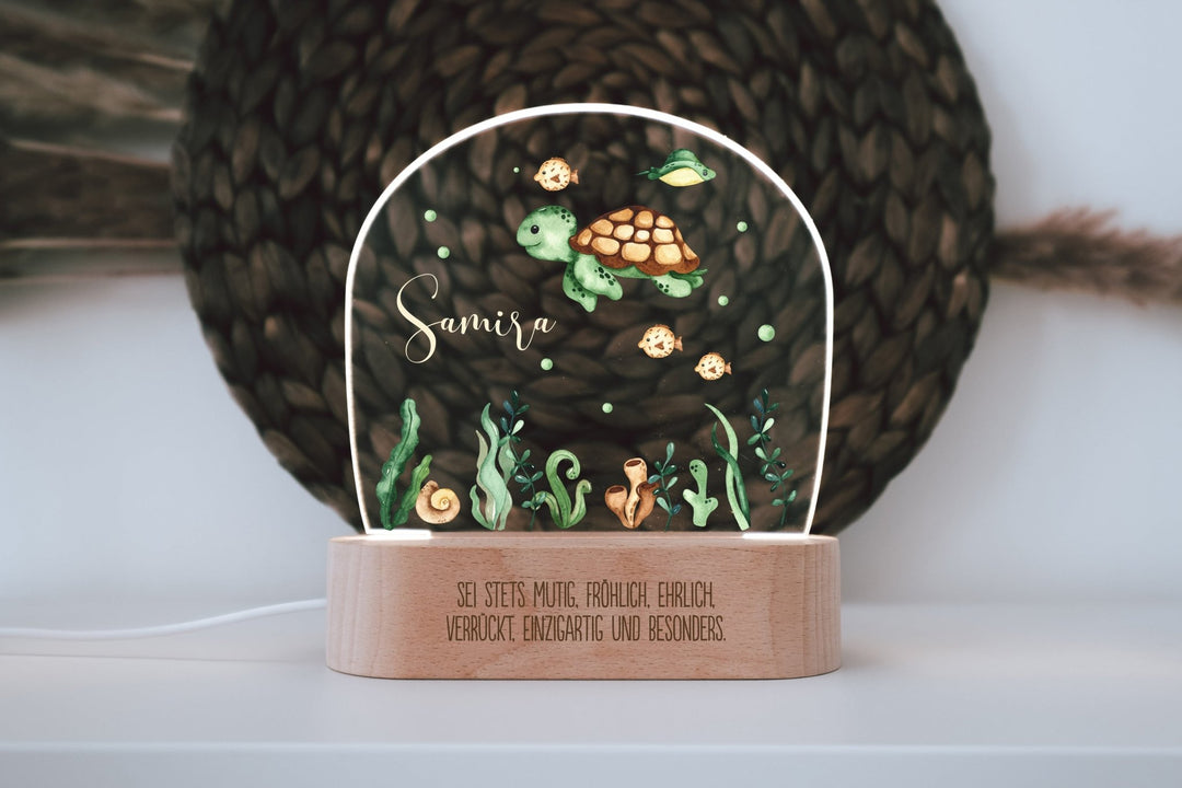Nachtlicht für Kinder "Schildkröte" farbig, personalisierbar - Jellies Design