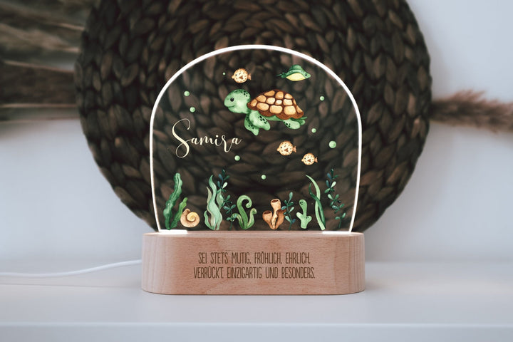 Nachtlicht für Kinder "Schildkröte" farbig, personalisierbar - Jellies Design