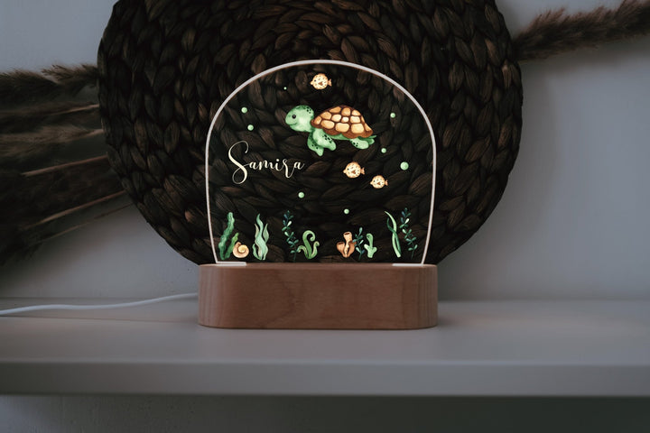Nachtlicht für Kinder "Schildkröte" farbig, personalisierbar - Jellies Design