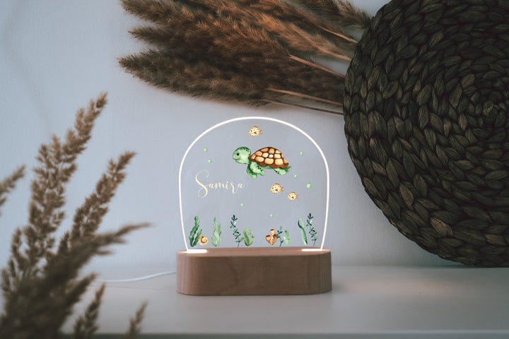 Nachtlicht für Kinder "Schildkröte" farbig, personalisierbar - Jellies Design