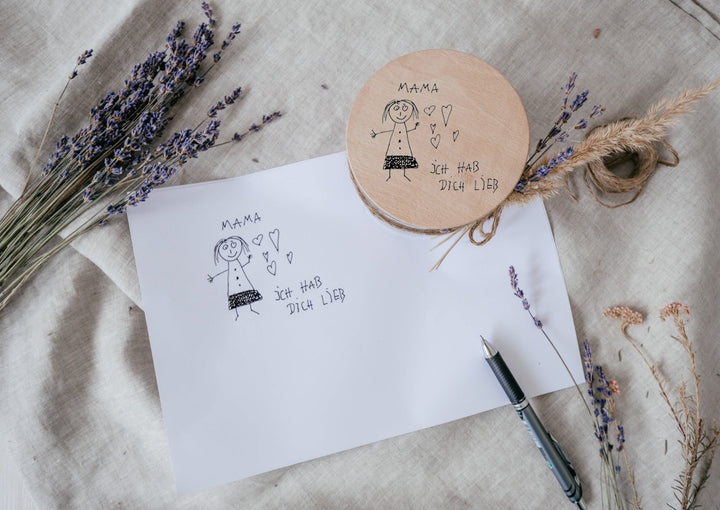 Personalisiertes Vorratsglas mit Kinderzeichnung oder Wunschtext - Jellies Design