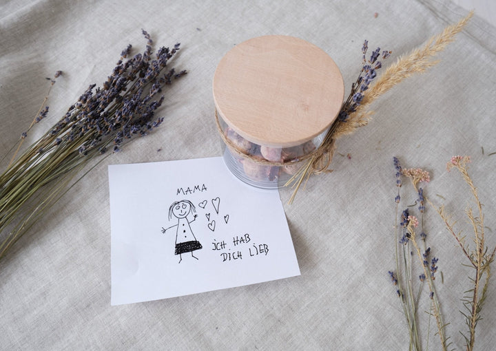 Personalisiertes Vorratsglas mit Kinderzeichnung oder Wunschtext - Jellies Design