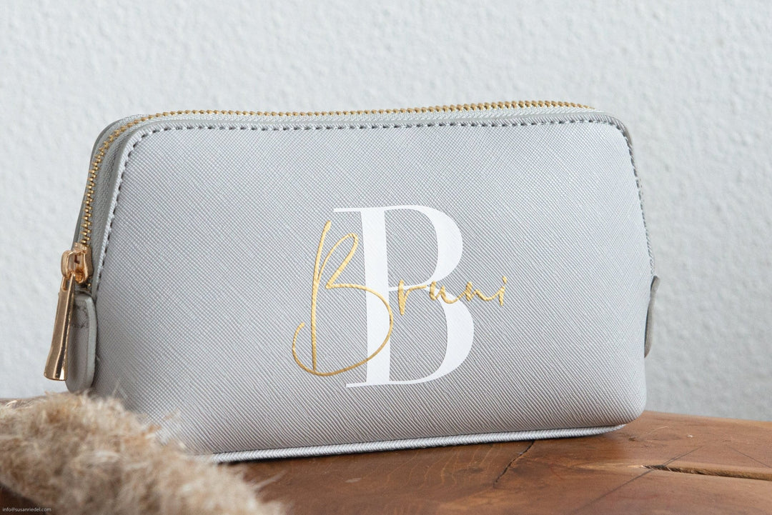 Personalisierter Kulturbeutel mit Namen | personalisierte Kulturtasche | Schminktaschen Set | Geschenk für Mama, Oma | Geschenkidee Damen - Jellies Design