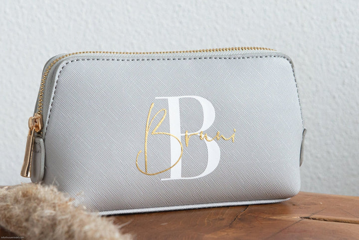 Personalisierter Kulturbeutel mit Namen | personalisierte Kulturtasche | Schminktaschen Set | Geschenk für Mama, Oma | Geschenkidee Damen - Jellies Design