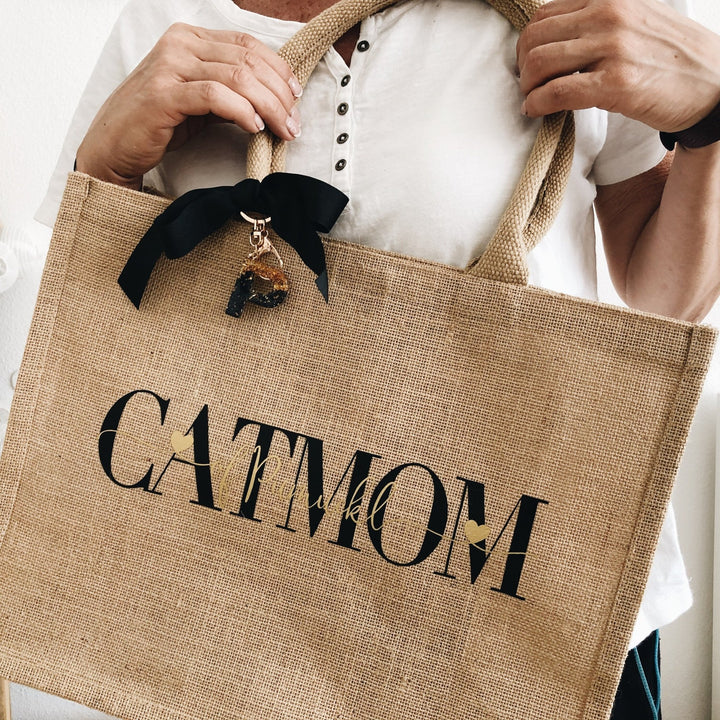 Personalisierte Jute Tasche für Katzen oder Hundemuttis und Papis - Jellies Design