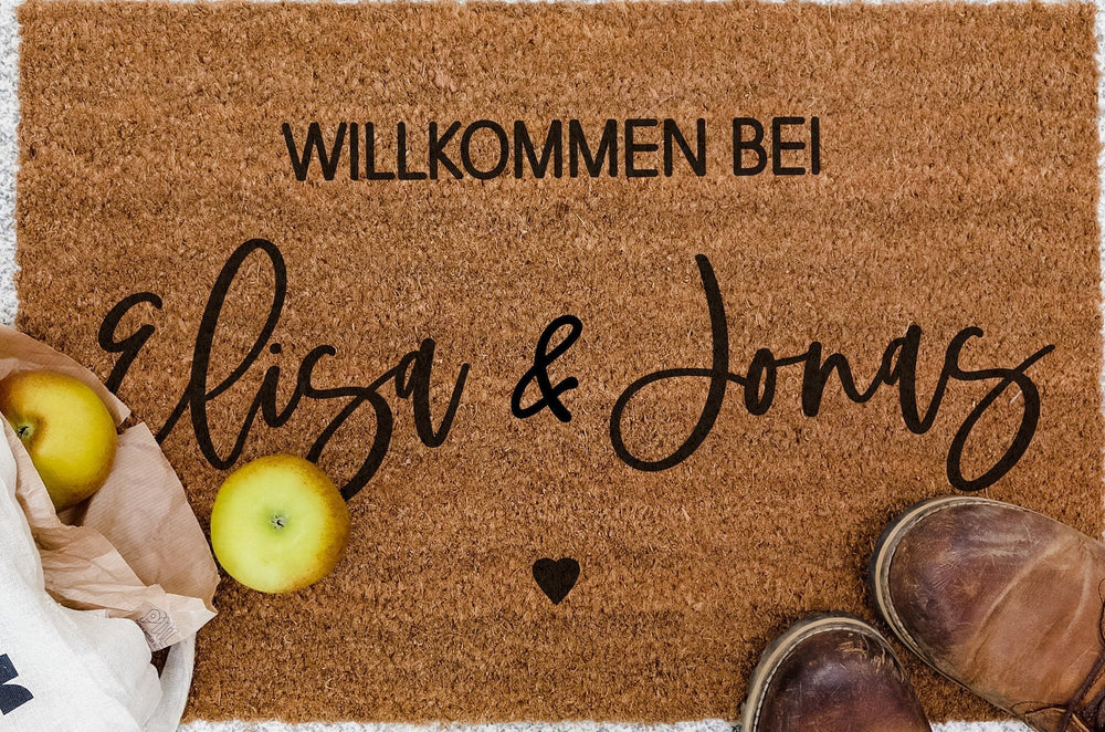 Personalisierte Indoor Kokos Fußmatte mit Namen oder Wunschmotiv - Jellies Design