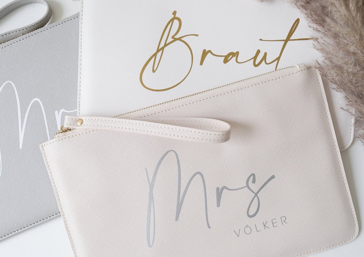 Clutch "Mrs" personalisierbar - Jellies Design