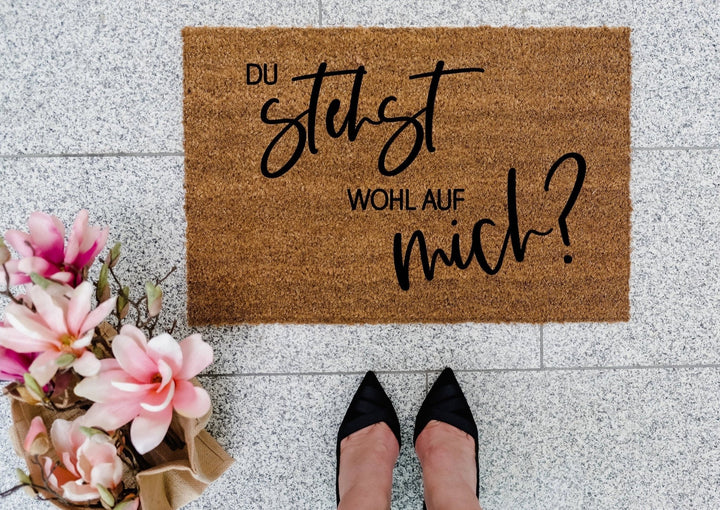 Kokos Fußmatte personalisiert "Du stehst auf..." - Jellies Design