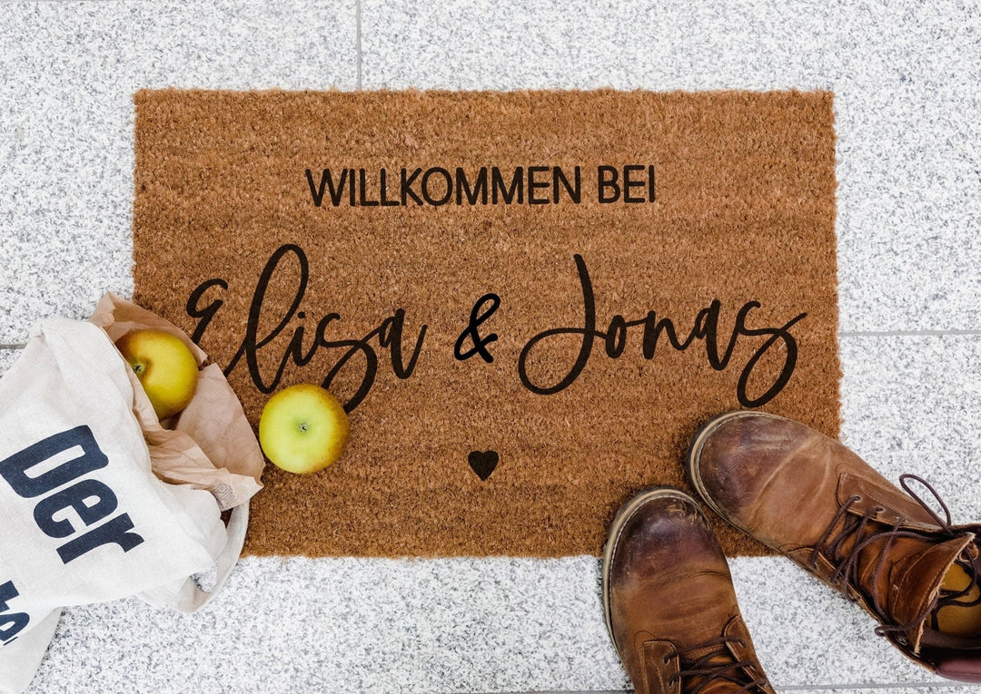 Personalisierte Indoor Kokos Fußmatte mit Namen oder Wunschmotiv - Jellies Design