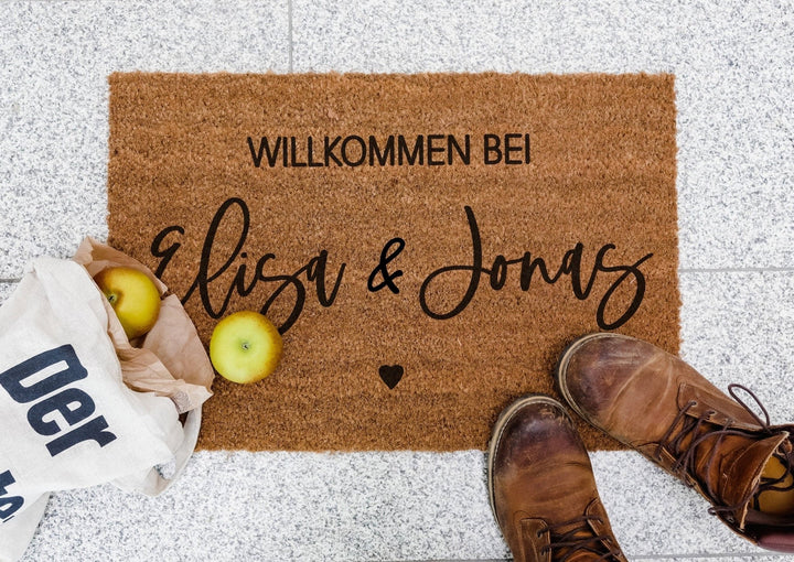 Personalisierte Indoor Kokos Fußmatte mit Namen oder Wunschmotiv - Jellies Design