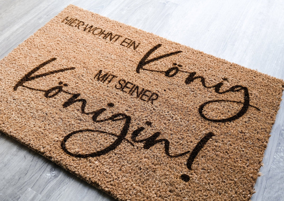 Personalisierte Kokos Fussmatte mit eurem Spruch - Jellies Design