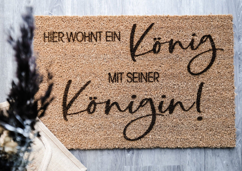 Personalisierte Kokos Fussmatte mit eurem Spruch - Jellies Design