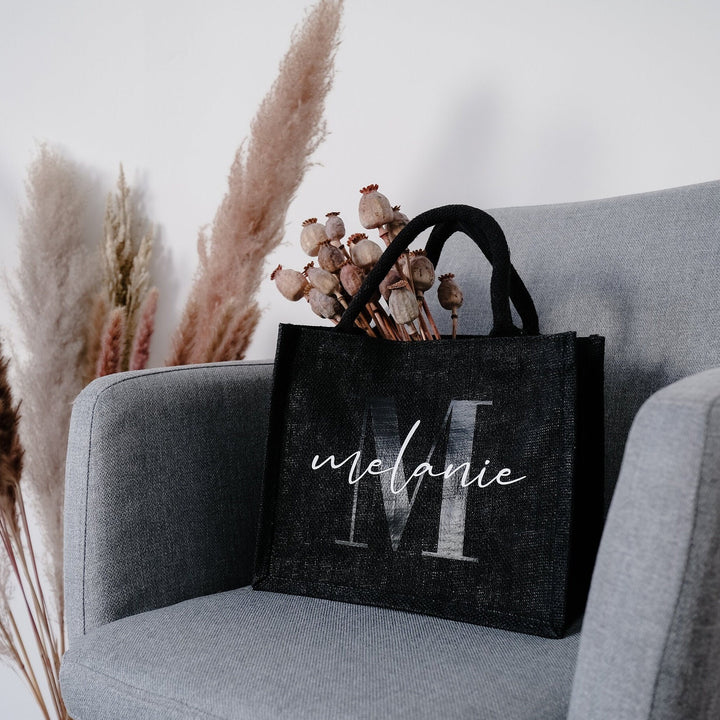 Jutetasche mit Initialen - Jellies Design