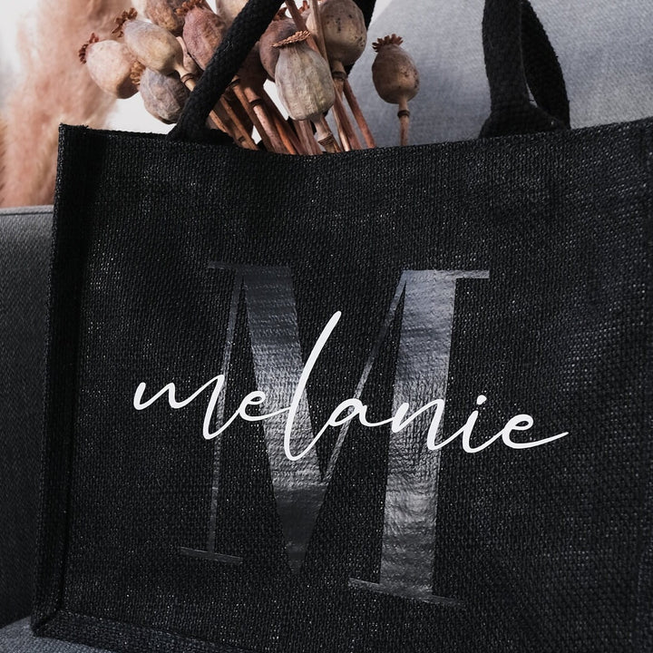 Jutetasche mit Initialen - Jellies Design