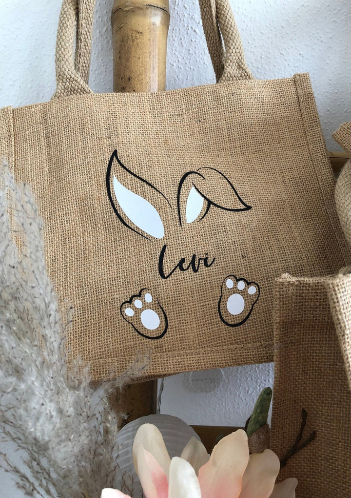 Jutetasche personalisierbar, Osterhäschen - Jellies Design