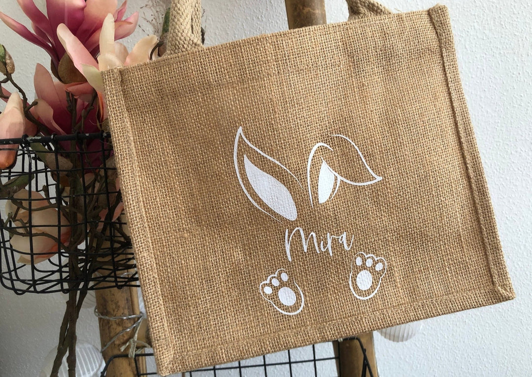 Jutetasche personalisierbar, Osterhäschen - Jellies Design