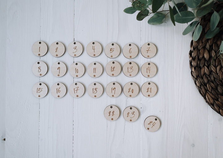 24 Holzzahlen für Adventskalender - Jellies Design