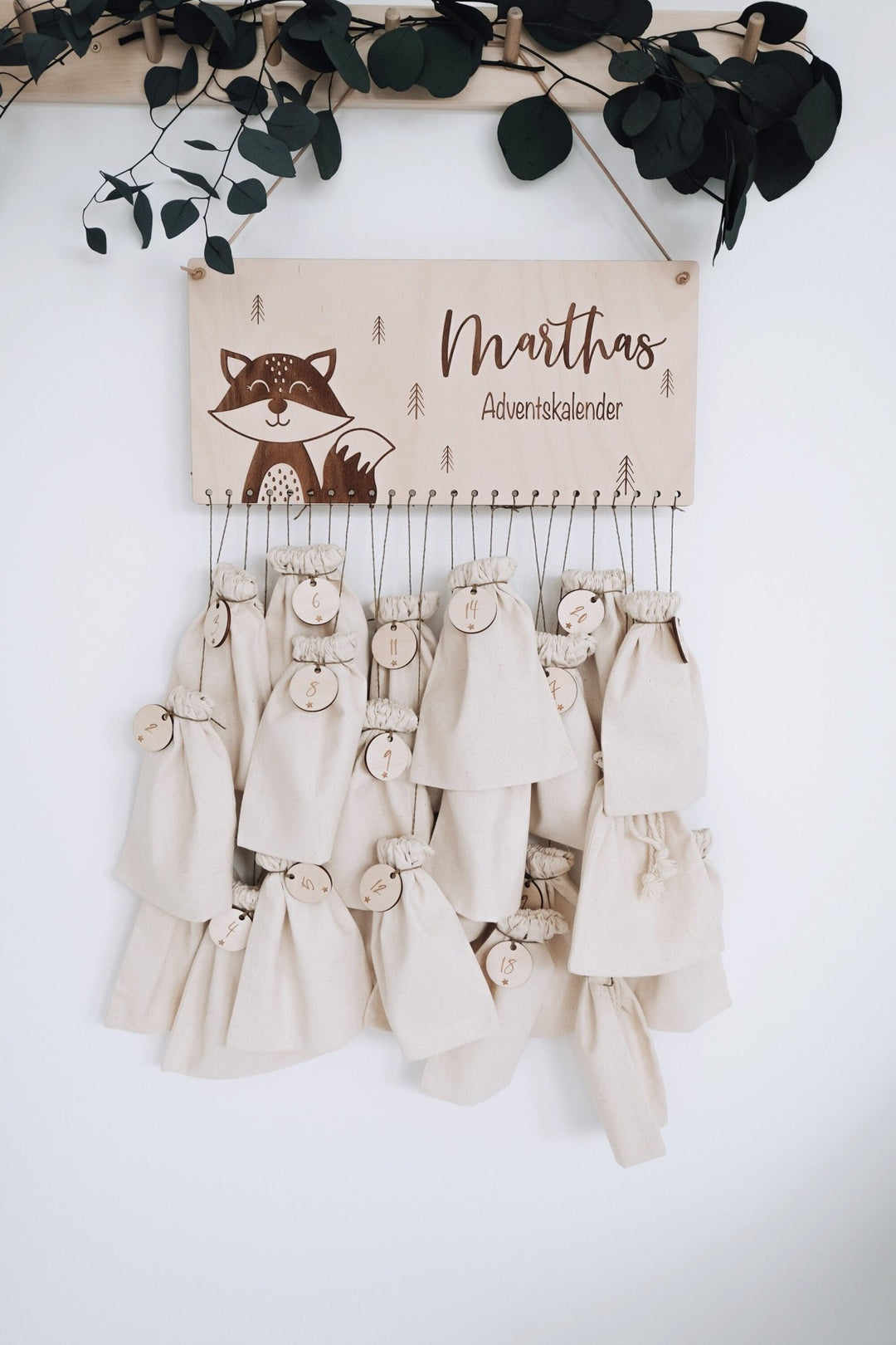 Adventskalender mit Waldtieren personalisiert - Jellies Design