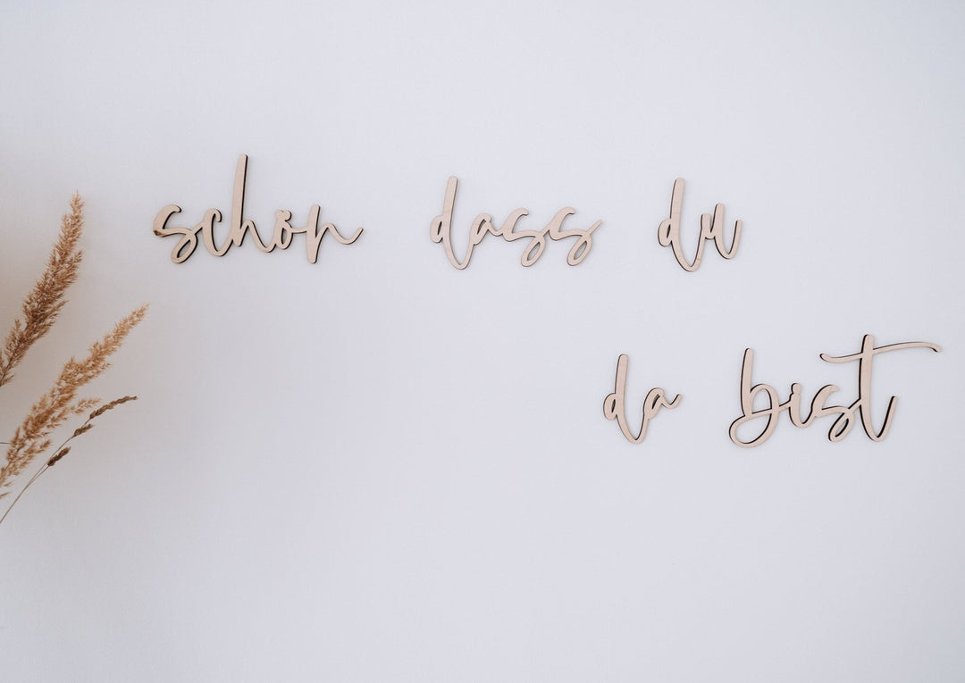 Wanddeko Kinderzimmer "schön dass du da bist" - Jellies Design
