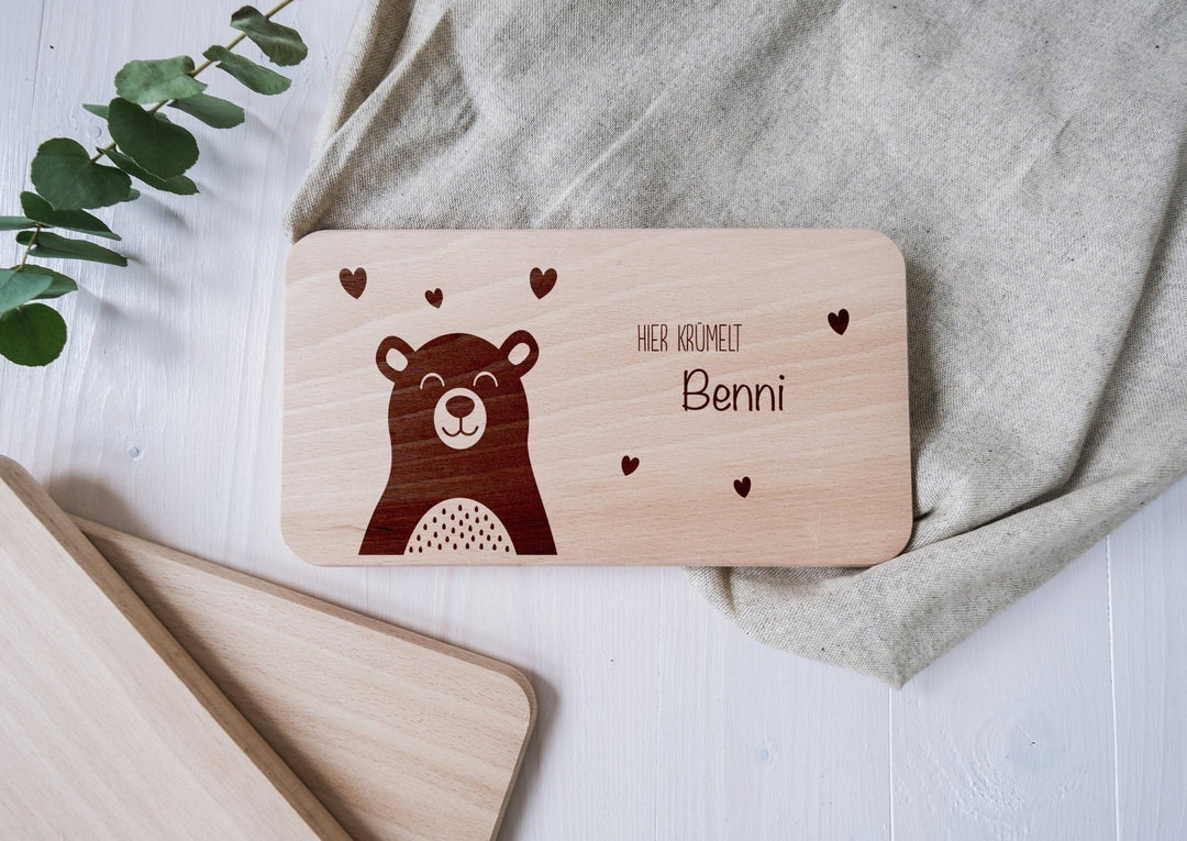 Frühstücksbrettchen Bär, personalisierbar - Jellies Design