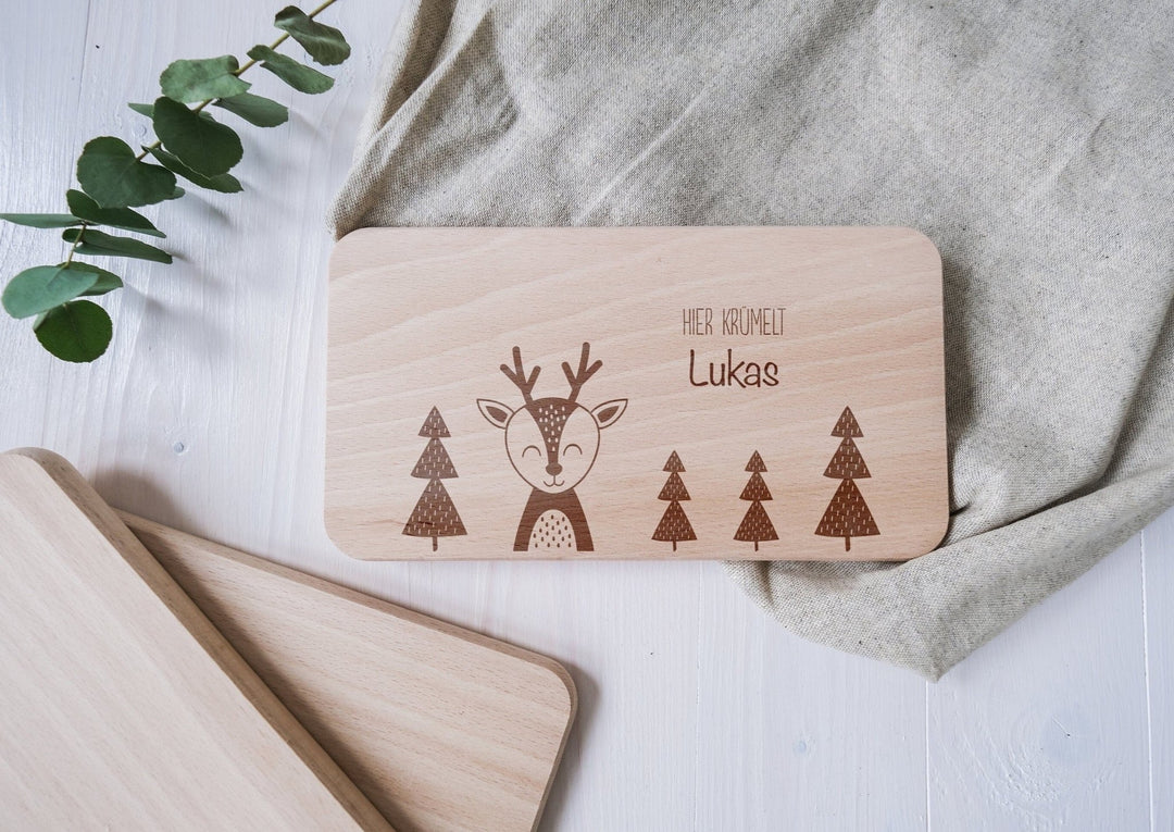 Frühstücksbrettchen Waldtiere, personalisierbar - Jellies Design