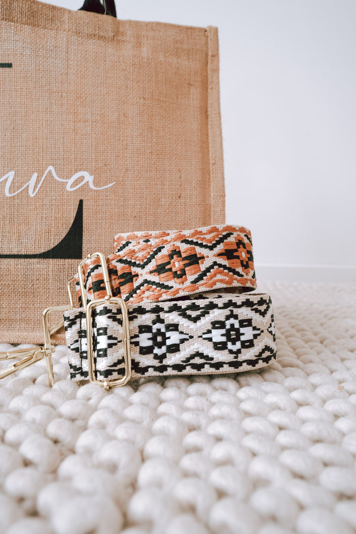 Jutetasche mit besticktem Taschengurt "Ethno Design", personalisierbar - JelliesDesign - Jute Bag - Totes