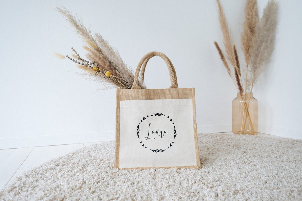 Jutetasche personalisiert mit Namen - Jellies Design