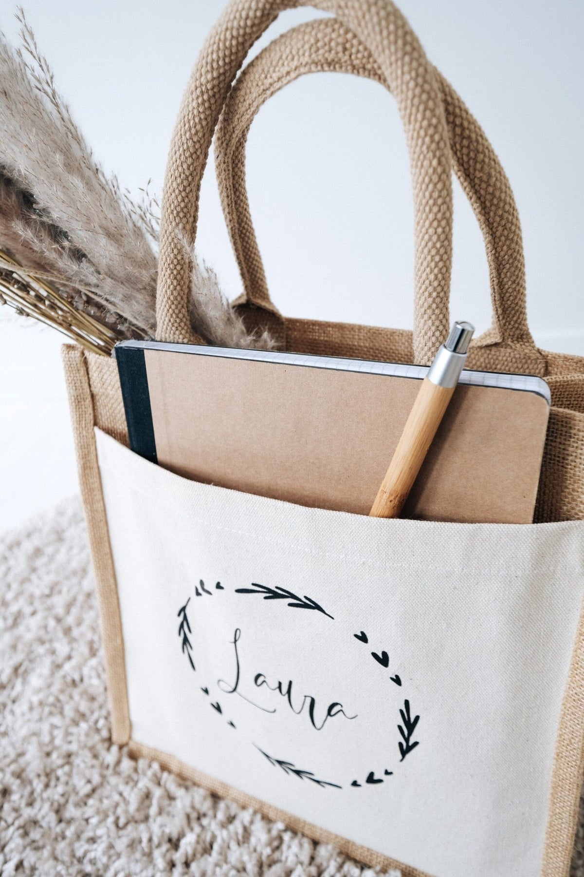Jutetasche personalisiert mit Namen - Jellies Design