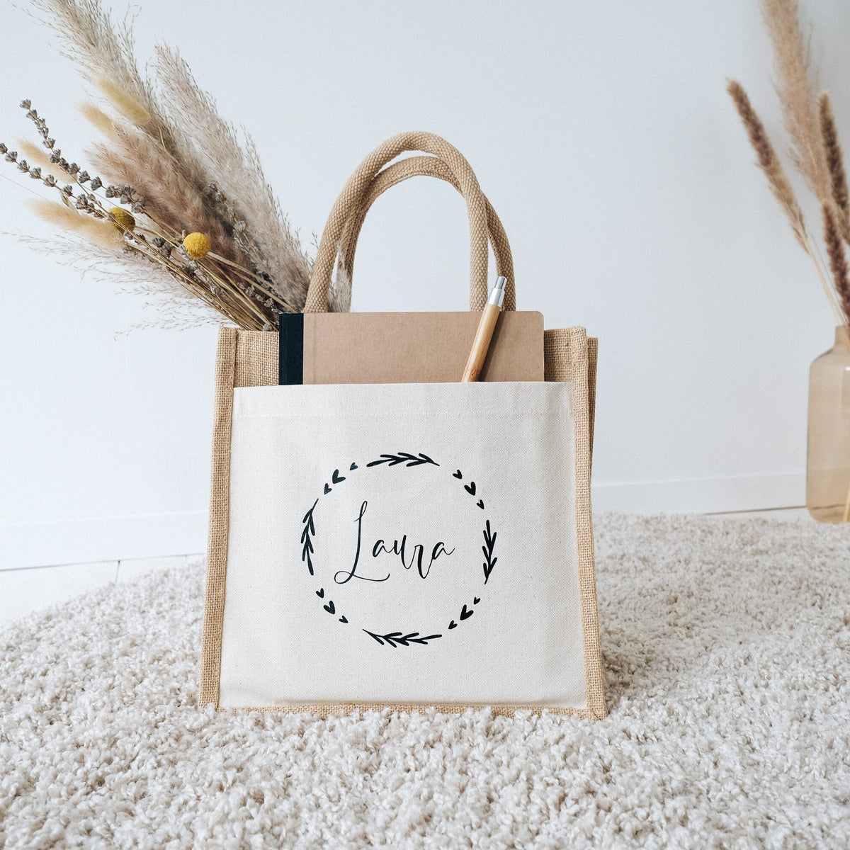 Jutetasche personalisiert mit Namen - Jellies Design