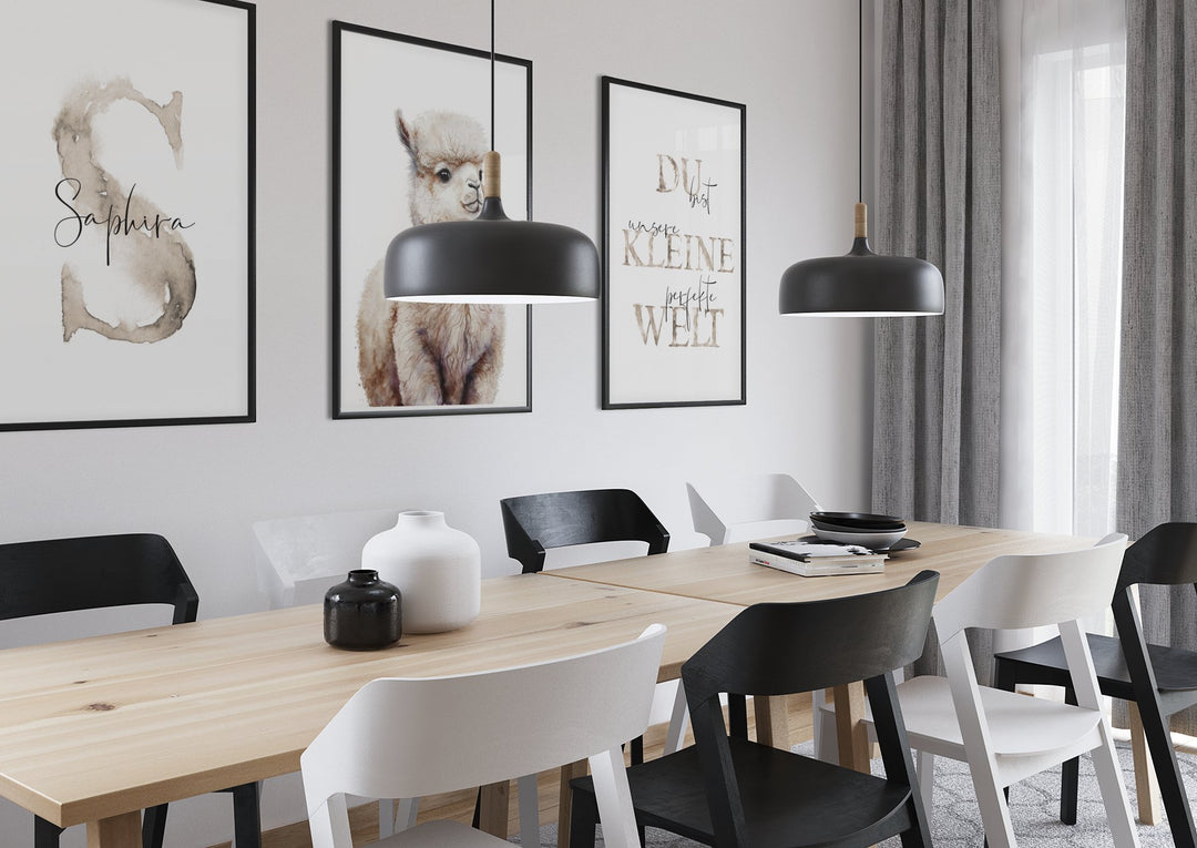 Kinderzimmer Wandposter "Lama" als Set oder einzeln, personalisierbar - Jellies Design