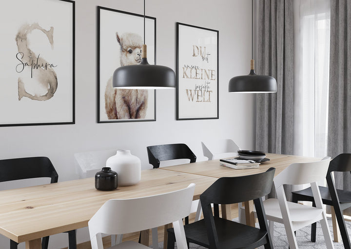 Kinderzimmer Wandposter "Lama" als Set oder einzeln, personalisierbar - Jellies Design