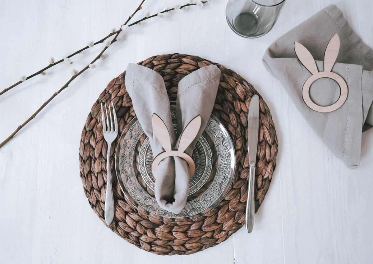 Ostertisch Deko Serviettenring aus Holz "Hasenohren" - Jellies Design