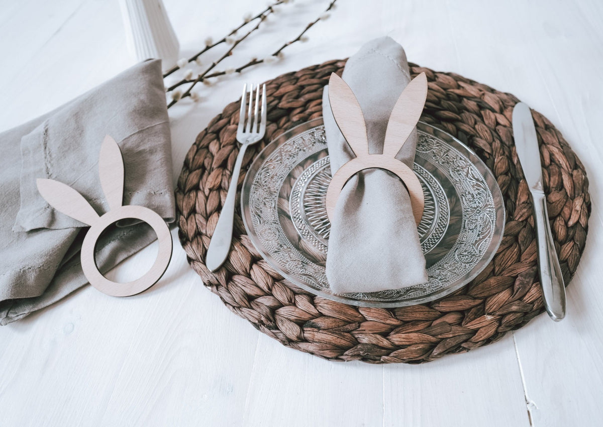 Ostertisch Deko Serviettenring aus Holz "Hasenohren" - Jellies Design