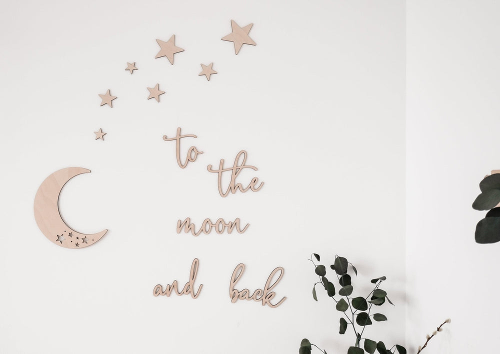 Wanddeko aus Holz "to the moon and back" - Jellies Design